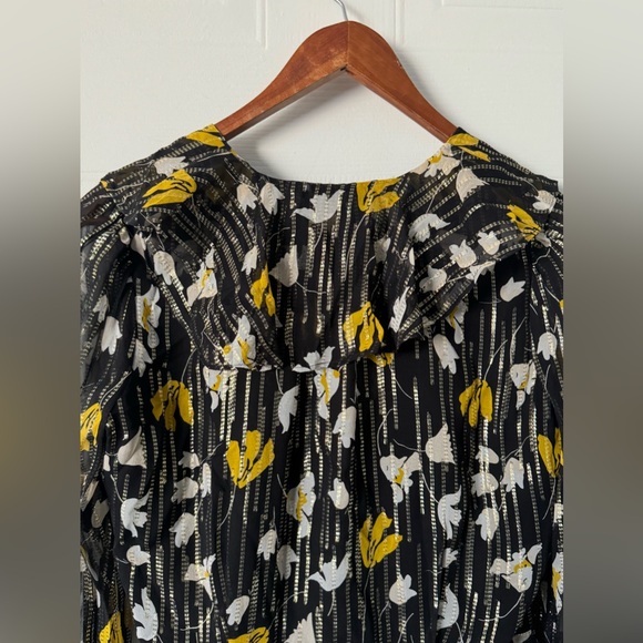 Joie silk wrap floral Karmel long sleeve top size XS - Picture 9 of 10